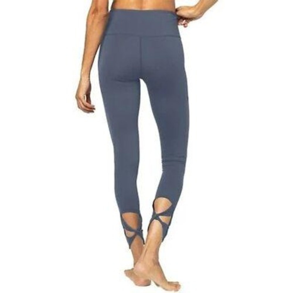 Sol & Mane Blueish‎ Gray Criss Cross Leg Leggings Activewear Size Large